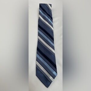 Murano Blue and Gray Diagonal Striped Tie